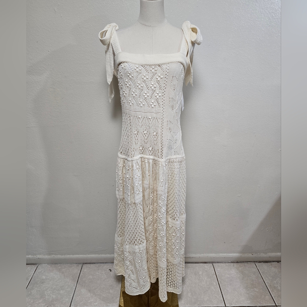 Zimmermann Anneke Patchwork Knit Midi Dress Size US 12 NWT - Picture 4 of 10